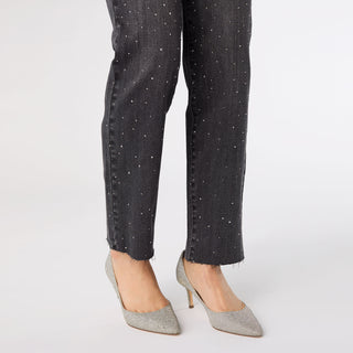 EverStretch Straight Ankle with Front Rhinestones - Black Washed