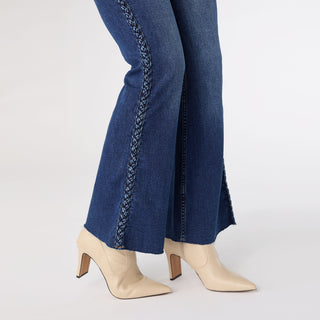 Bambu Soft Flare with Braided Side - Dark Denim