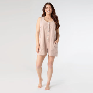 Weekend Brushed Tank Button Jumper - Tan