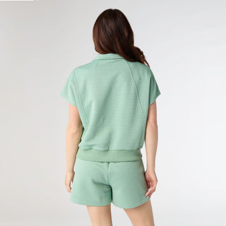 Cozymaxx Quilt Zip Top - Spearmint