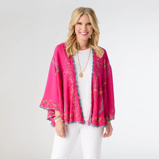 Jovie Wrap with Embroidery - Pink Glo