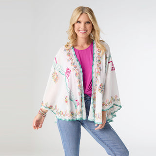 Jovie Wrap with Embroidery - White