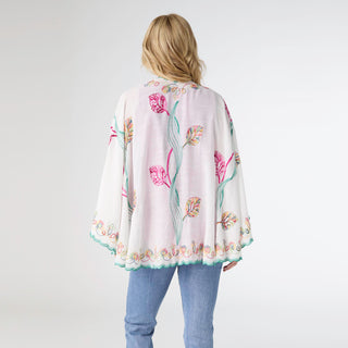 Jovie Wrap with Embroidery - White