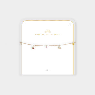 Ray of Sunshine Anklet - Daisy Heart Drop