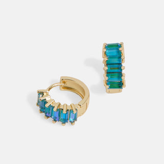 Emory Huggie Earring - Blue/Gold