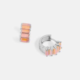 Emory Huggie Earring - Light Pink/Silver