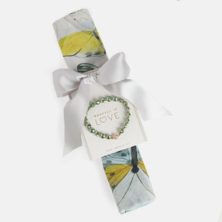 Butterfly Scarf + Bracelet - Blue/Green