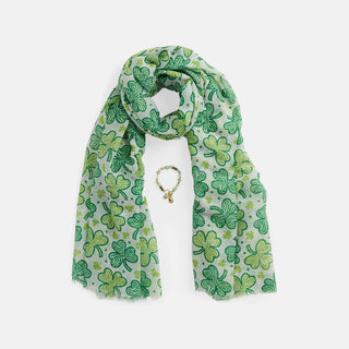 St.Patricks Day Scarf + Bracelet - Shamrock