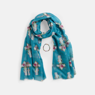 Faith Scarf + Bracelet - Turquoise