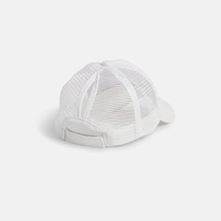 Glitz Cross Pony Tail Hat - White