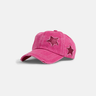Star Ponytail Hat - Magenta