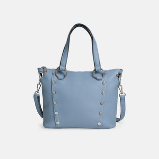 Evelyn Studded Tote - Denim Blue