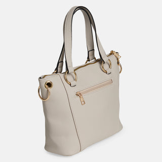 Evelyn Studded Tote - Almond