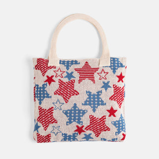 Stars Knitted Tote - Red/White/Blue
