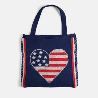 Love USA Knitted Tote - Red/White/Blue