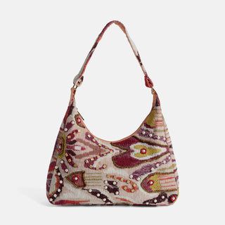 Saffron Tote w/ Faux Pearls - Pink