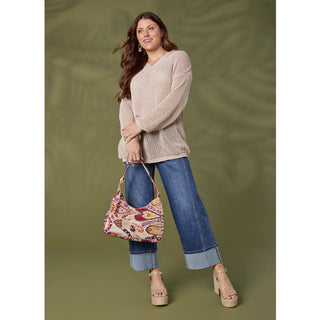 Saffron Tote w/ Faux Pearls - Pink