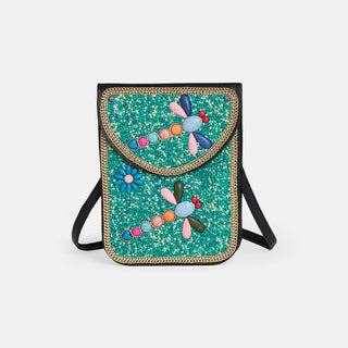 Artisan Beaded Crossbody - Turquoise Dragonfly
