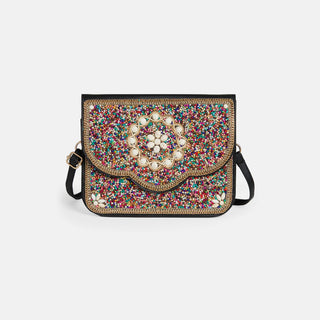 Artisan Beaded Envelope Crossbody - Shell