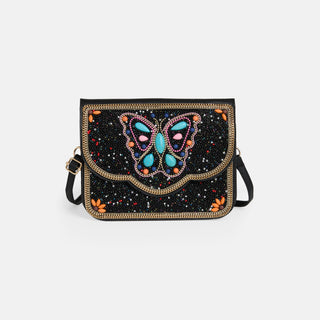 Artisan Beaded Envelope Crossbody - Butterfly