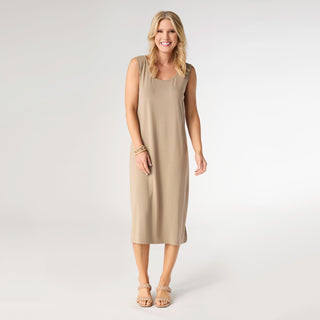 Soft Landing Sleeveless Dress - Taupe