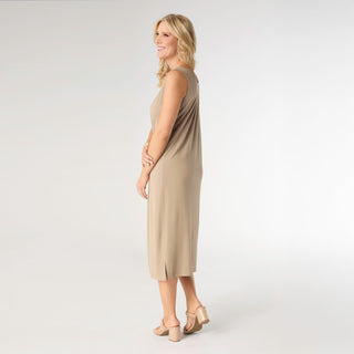 Soft Landing Sleeveless Dress - Taupe