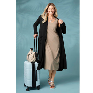 Soft Landing Long Sleeve Cardigan - Black