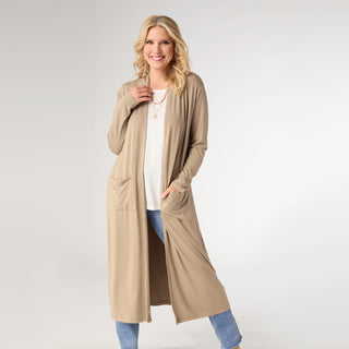 Soft Landing Long Sleeve Cardigan - Taupe