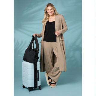 Soft Landing Long Sleeve Cardigan - Taupe