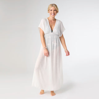 Scarlett Swim Cover-Up Long Dress - White