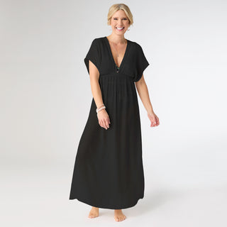 Scarlett Swim Cover-Up Long Dress - Black