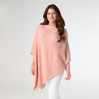 Dylan Sweater Poncho - Coral Heather