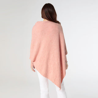 Dylan Sweater Poncho - Coral Heather