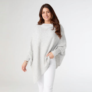 Dylan Sweater Poncho - Light Heather Grey