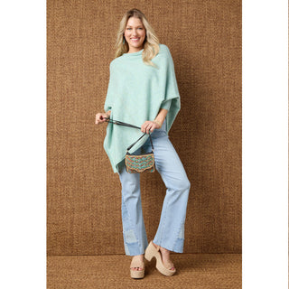 Dylan Sweater Poncho - Light Heather Grey