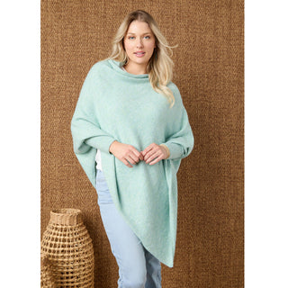 Dylan Sweater Poncho - Light Heather Grey