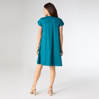 Francis Flutter Sleeve Dress - Dark Teal