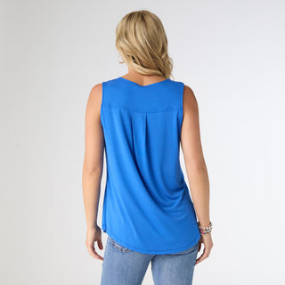 Erin Pleat Back Tank - Royal Blue