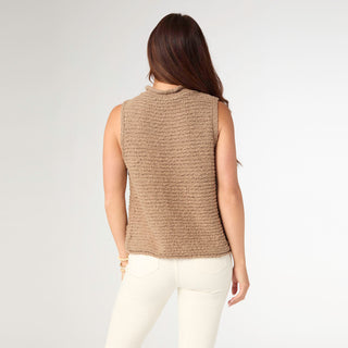 Armeria Mock Neck Sleeveless Sweater - Mocha Mousse