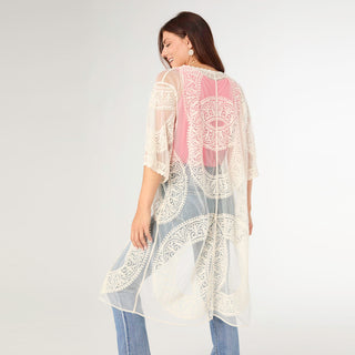 Scilla Elbow Sleeve Open Cardigan - Off White