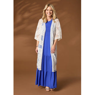 Scilla Elbow Sleeve Open Cardigan - Off White