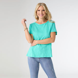 Rochelle Short Sleeve Top - Aqua