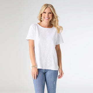 Rochelle Short Sleeve Top - White