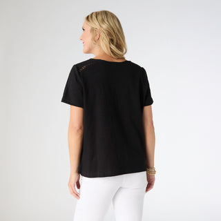 Rochelle Short Sleeve Top - Black