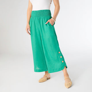 Sophia Pant with Button Detail - Jelly Mint