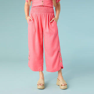 Sophia Pant with Button Detail - Jelly Mint