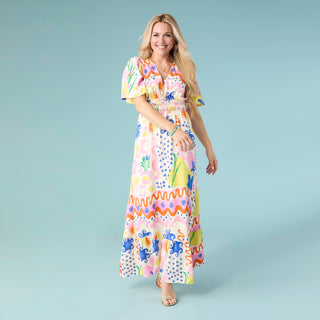 Picasso Short Sleeve Maxi Dress - Summerfest