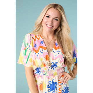 Picasso Short Sleeve Maxi Dress - Summerfest