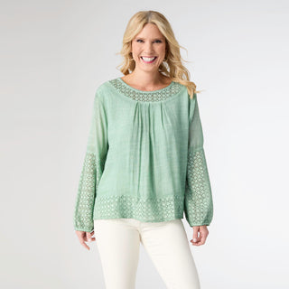 Ella Relaxed Long Sleeve Top - Dusty Green