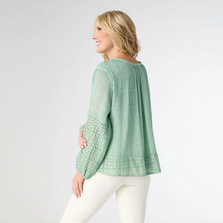 Ella Relaxed Long Sleeve Top - Dusty Green